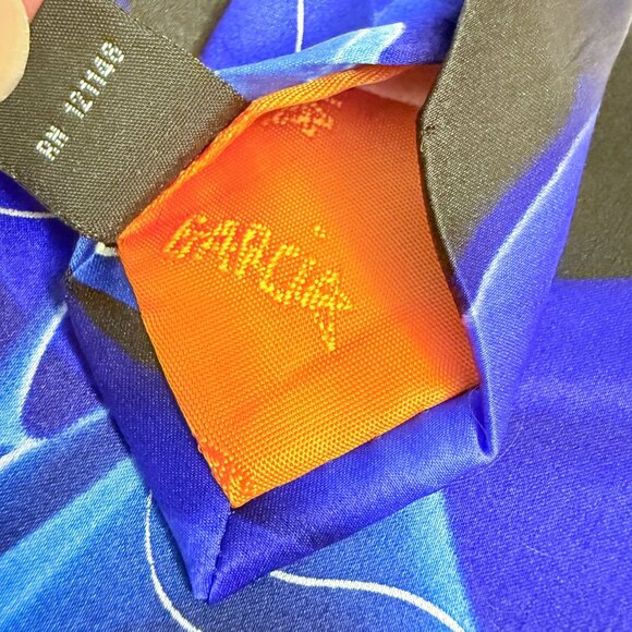 Jerry Garcia Another Butterfly Collection 61 Blue Silk Neck Tie Abstract Pattern - Picture 9 of 10